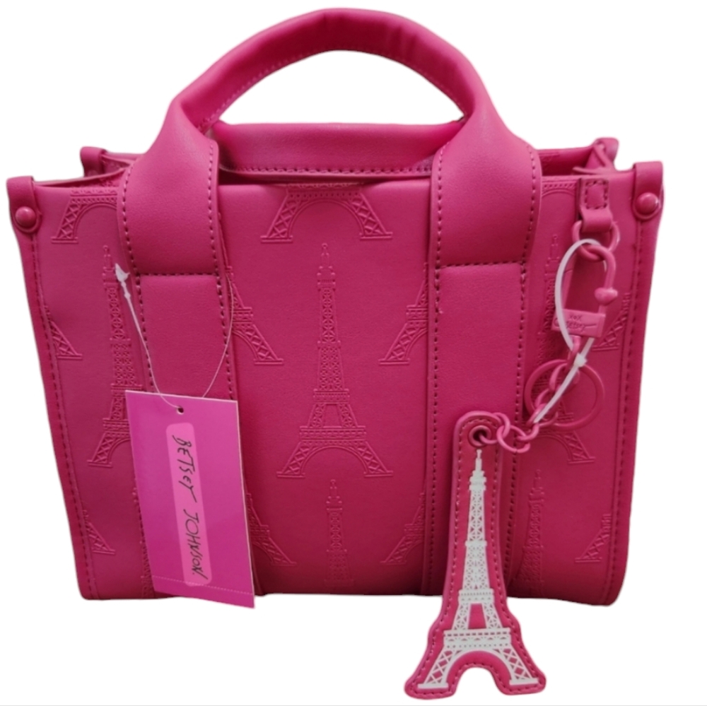 Betsey Johnson Pink Eiffel Tower Crossbody Bag